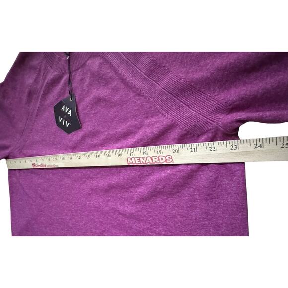 Ava & Viv 2X Crewneck Purple XXL Pullover Sweater Classic Winter Fall NWT NEW - Picture 7 of 7